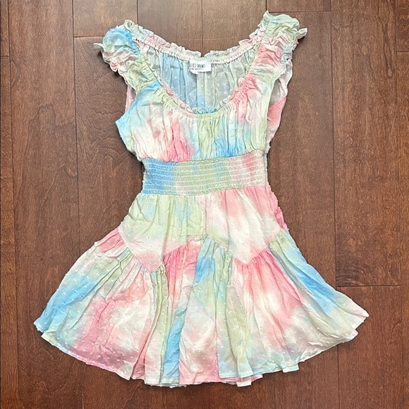 Isabelle’s Cabinet Naomi Pastel Tie Dye Romper, Size Small - Picture 1 of 15
